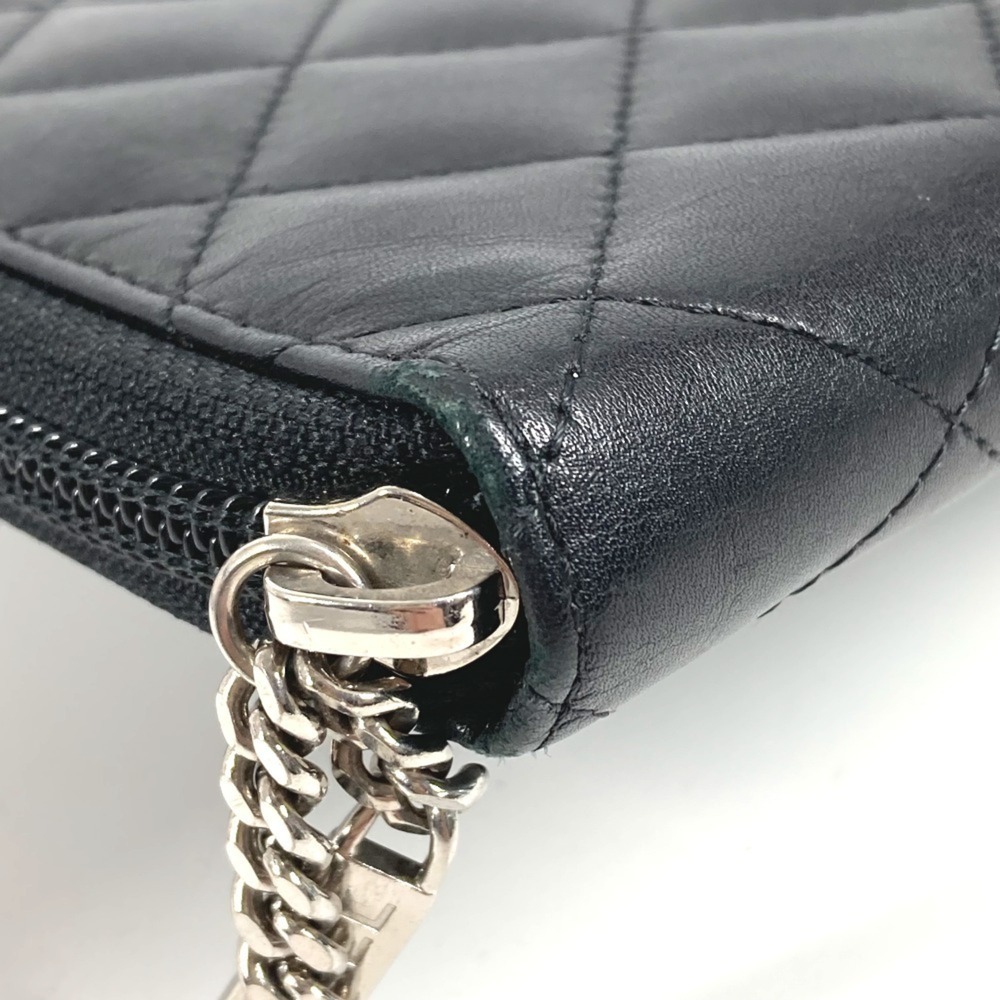 CHANEL Authentic Black Leather Logo Wallet - Picture 7 of 16
